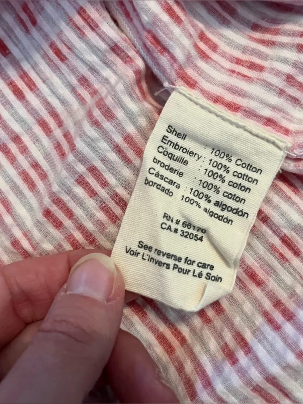 ANTHROPOLOGIE Viam Red Gingham Eyelet Puff Sleeve Top Sz S Cotton Cottagecore